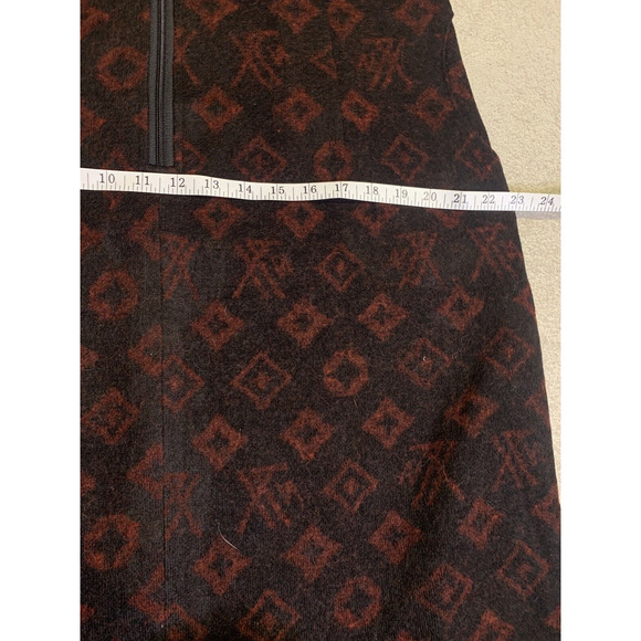 Regancy Total Fashion Midi Dress Womens Large 10/12 Black wRed Geometric Print - Picture 14 of 15